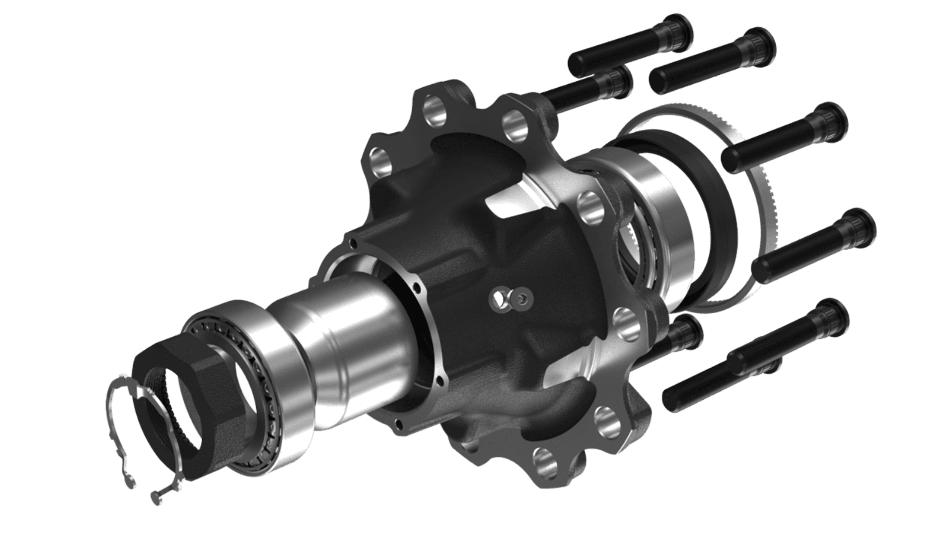 Exploded view of an EnduraSet hub assembly